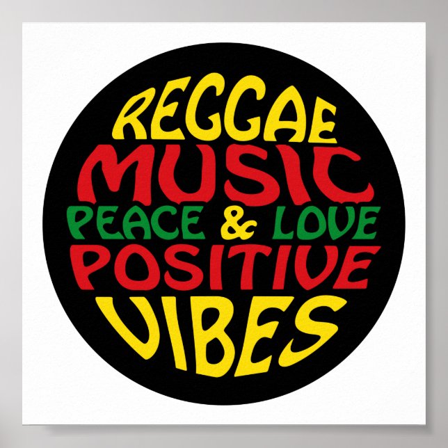 Poster Reggae design com declarações e citações positivas (Frente)