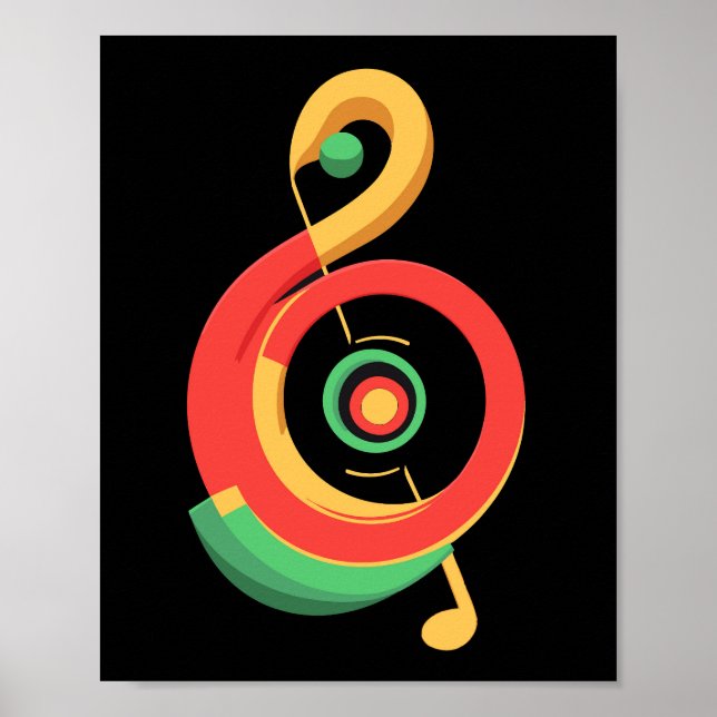 Poster Reggae Music Clef (Frente)