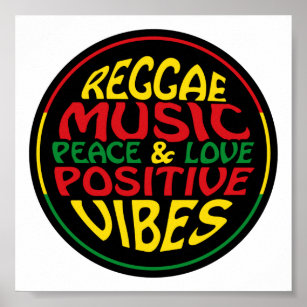 Poster Reggae Music com afirmações e citações positivas