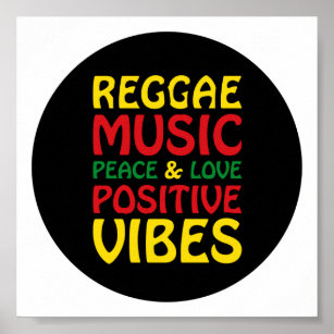 Poster Reggae Music com afirmações positivas