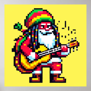 Poster Reggae Papais noeis Diversos Pixel Art Design de M