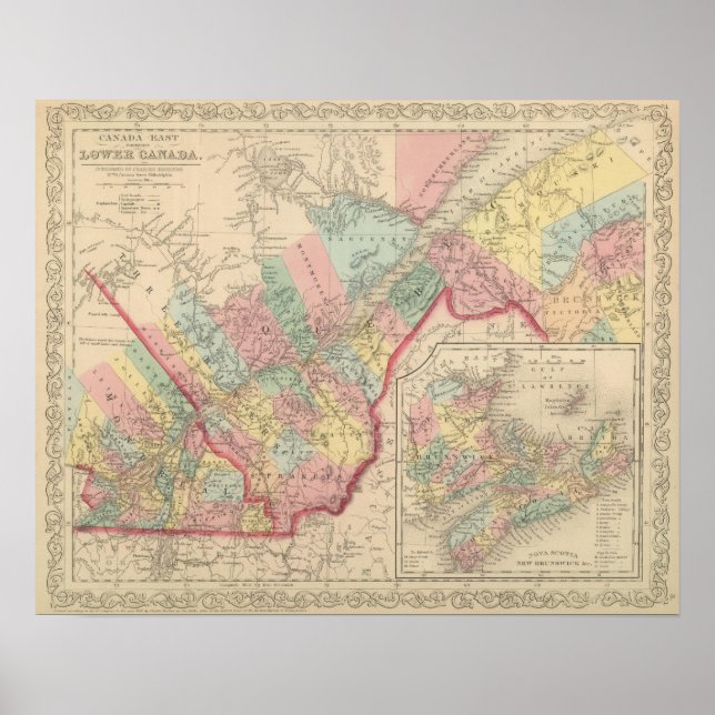 Pôster Região Baixa Leste do Canadá (Frente)