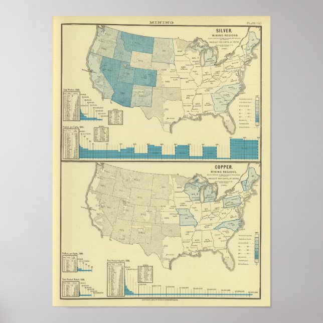 Poster Regiões de extração de prata e cobre (Frente)
