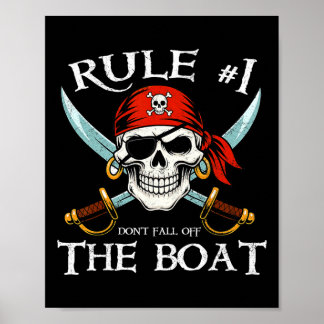 Poster Regra #1 Não Caia Do Barco Cruzeiro Pirata Parte