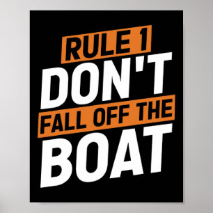 Poster Regra 1 Não Caiam do Barco Engraçado Cruise C