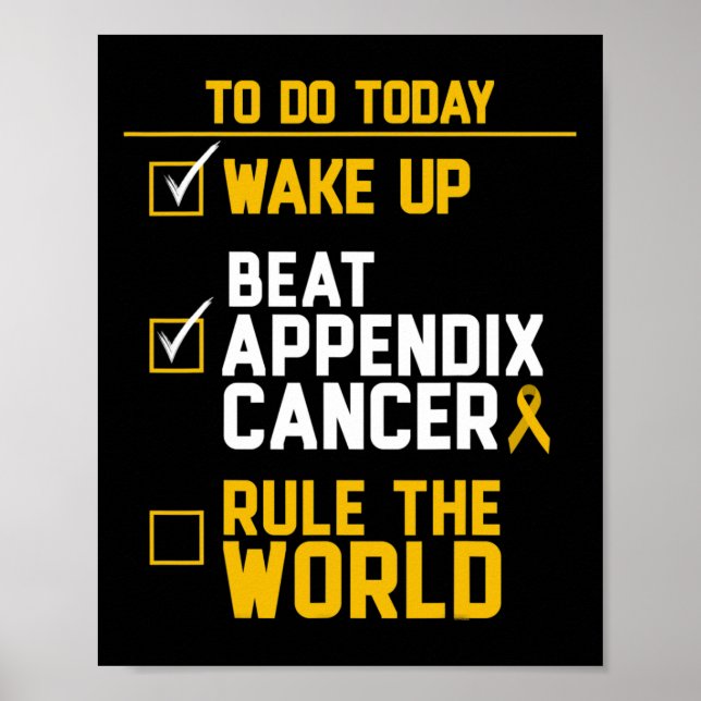 Poster Regra do Cancer do Apêndice de Batida para Cima do (Frente)