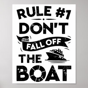 Poster Regra número 1 Não Cair do Barco Engraçado Navio C