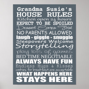 Poster Regras da casa das avós - personalize seu!