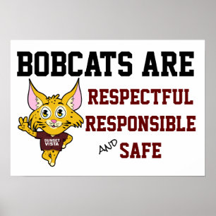 Poster Regras da escola Bobcat Responsáveis pelo Respeito