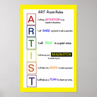 Poster Regras da Sala de Arte.