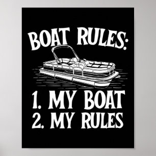 Poster Regras de Barco - Navegação Vela Lago Capitão de B