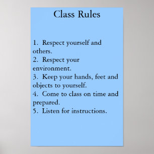 Pôster regras de classe