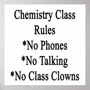 Pôster Regras de classe da química nenhuns telefones