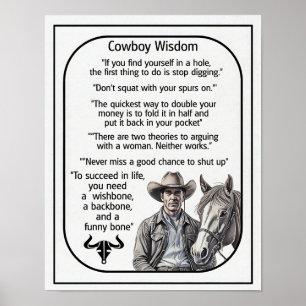 Poster Regras de Cowboy e Sabedoria