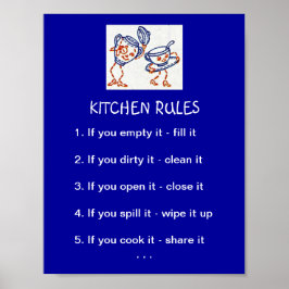Pôster Regras de cozinha