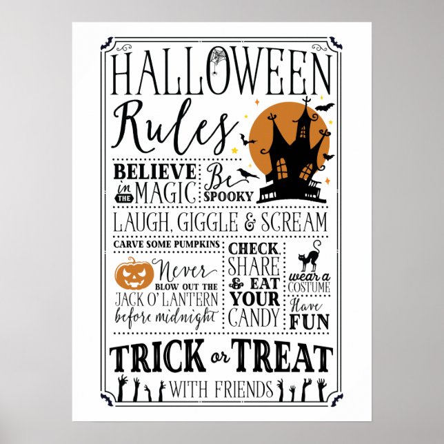 Poster Regras de Halloween (Frente)