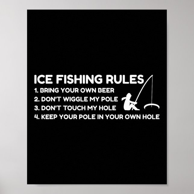 Poster Regras de Pesca no Gelo Divertidas  (Frente)