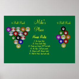 Pôster Regras de Piscina da Billiard House