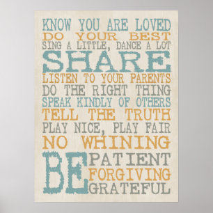 Poster Regras de sala de reprodução