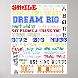 Poster Regras de sala de reprodução