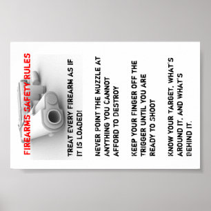 Poster Regras de segurança para armas de fogo