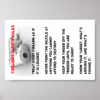 Poster Regras de segurança para armas de fogo