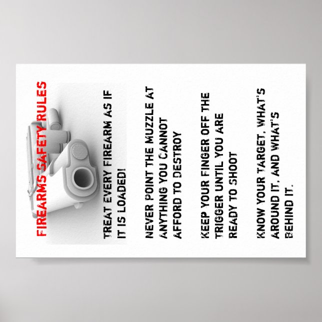 Poster Regras de segurança para armas de fogo (Frente)
