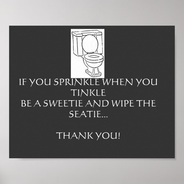 PÔSTER REGRAS DO BANHEIRO DE TOILET (Frente)