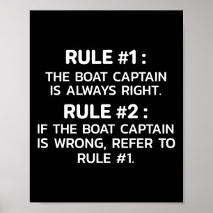 Poster Regras do Capitão do Barco Boating Engraçado