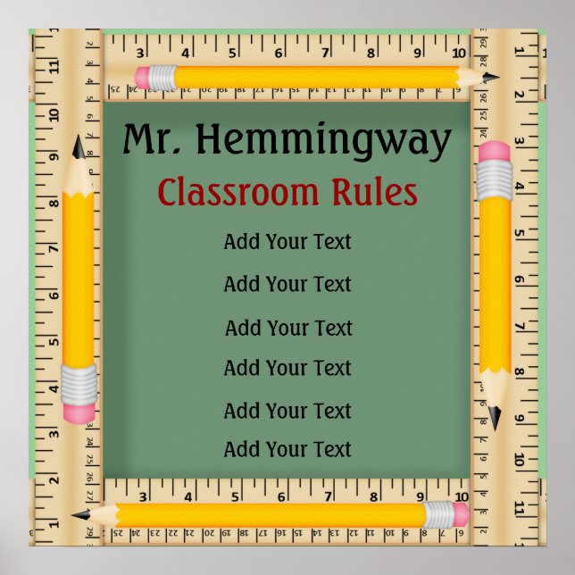 Poster Regras / Objetivos da Sala de Aula de Professores  (Frente)