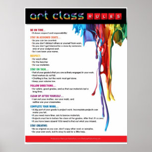 Poster Regras para a sala de aula da arte