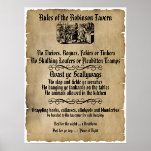 Poster Regras Piratas do Tavern