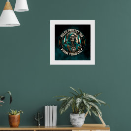 Poster Regras Protegem Você de Si Mesmo Fumaça Teal Ceifa
