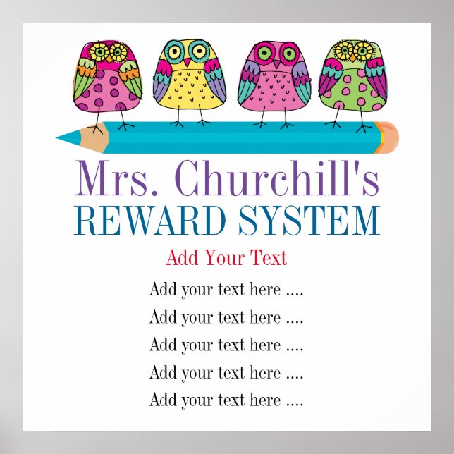 Pôster Regras / RECOMPENSAS / Gerenciamento da sala de au (Frente)