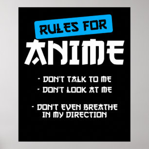 Poster regras roupas de animação arte cosplay otaku dom