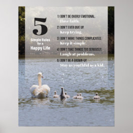 Poster Regras simples para uma vida feliz