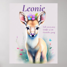 Poster Reh - Kindermotiv
