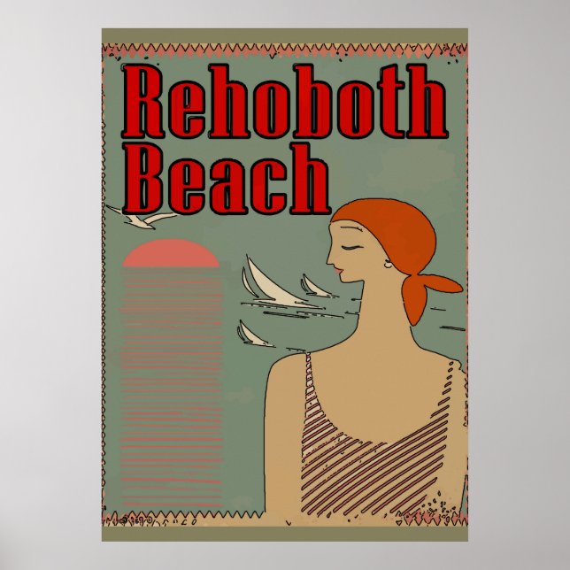 Poster Rehoboth Beach Art Deco (Frente)