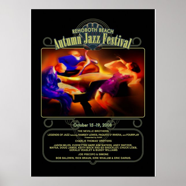 Poster Rehoboth Beach Autumn Jazz Fest 2008 (Frente)
