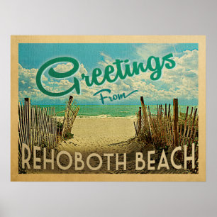 Poster Rehoboth Beach Viagens vintage