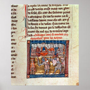 Pôster Rei Arthur e Guinevere que olham a