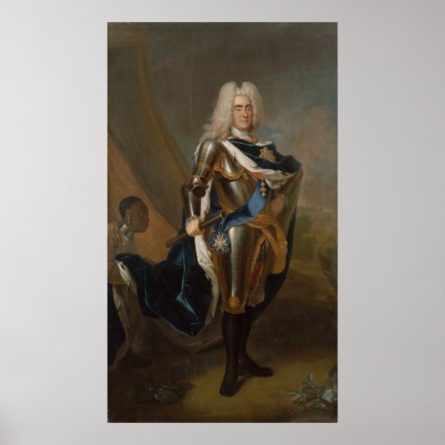 Pôster Rei Augusto II de Polônia, antes de 1730 (Frente)