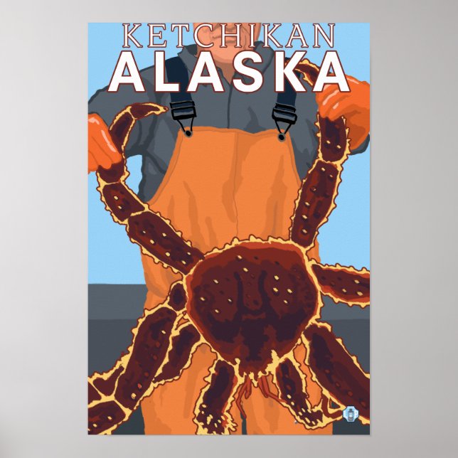 Poster Rei Caranguejo Pescador - Ketchikan, Alaska (Frente)