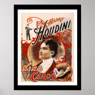 Poster Rei Cartão de Houdini do vintage do teatro dos