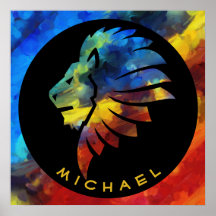 Rei da selva, nome de aquarela monograma