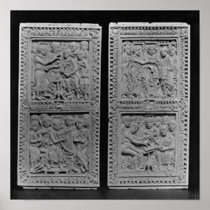 Pôster Rei David comissionando e cantando o