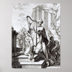 Pôster Rei David Playing o Lyre