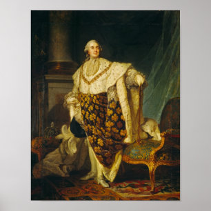Poster Rei de Louis XVI de France em vestes da coroação