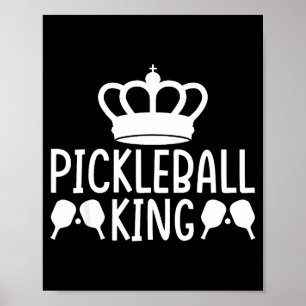 Poster rei do pickleball esportes com raquete pickle ball