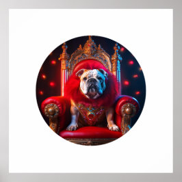 Poster Rei Dos Bulldog No Seu Trono